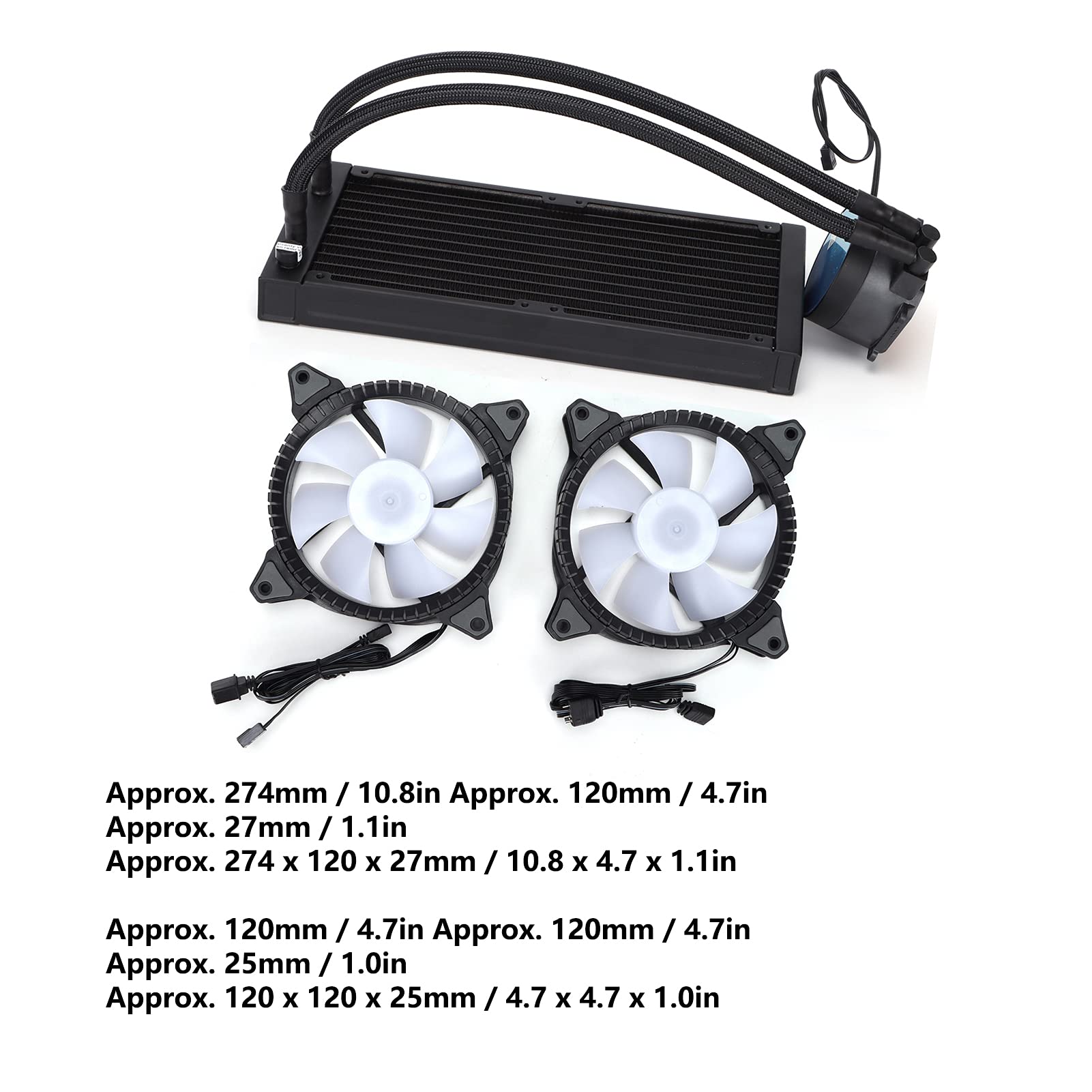 Enfriador de CPU Disipación de Calor Eficiente Radiador Refrigerado por Agua RGB de bajo Ruido para Entusiastas de las Computadoras y Jugadores