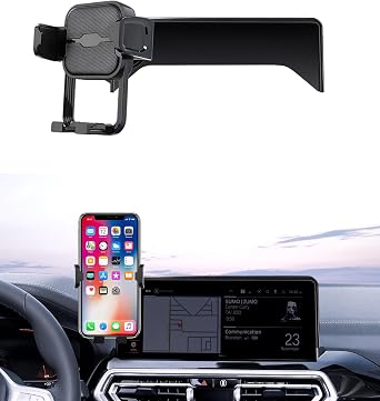 Auto Clamp Car Phone Holder for BMW X3,X4 2022-2025, 12.3" Screen | Universal Mechanical clip Cell phone Mount Accessories Fit iPhone Android,Automobile Cradle GPS Dashboard Navigation Bracket
