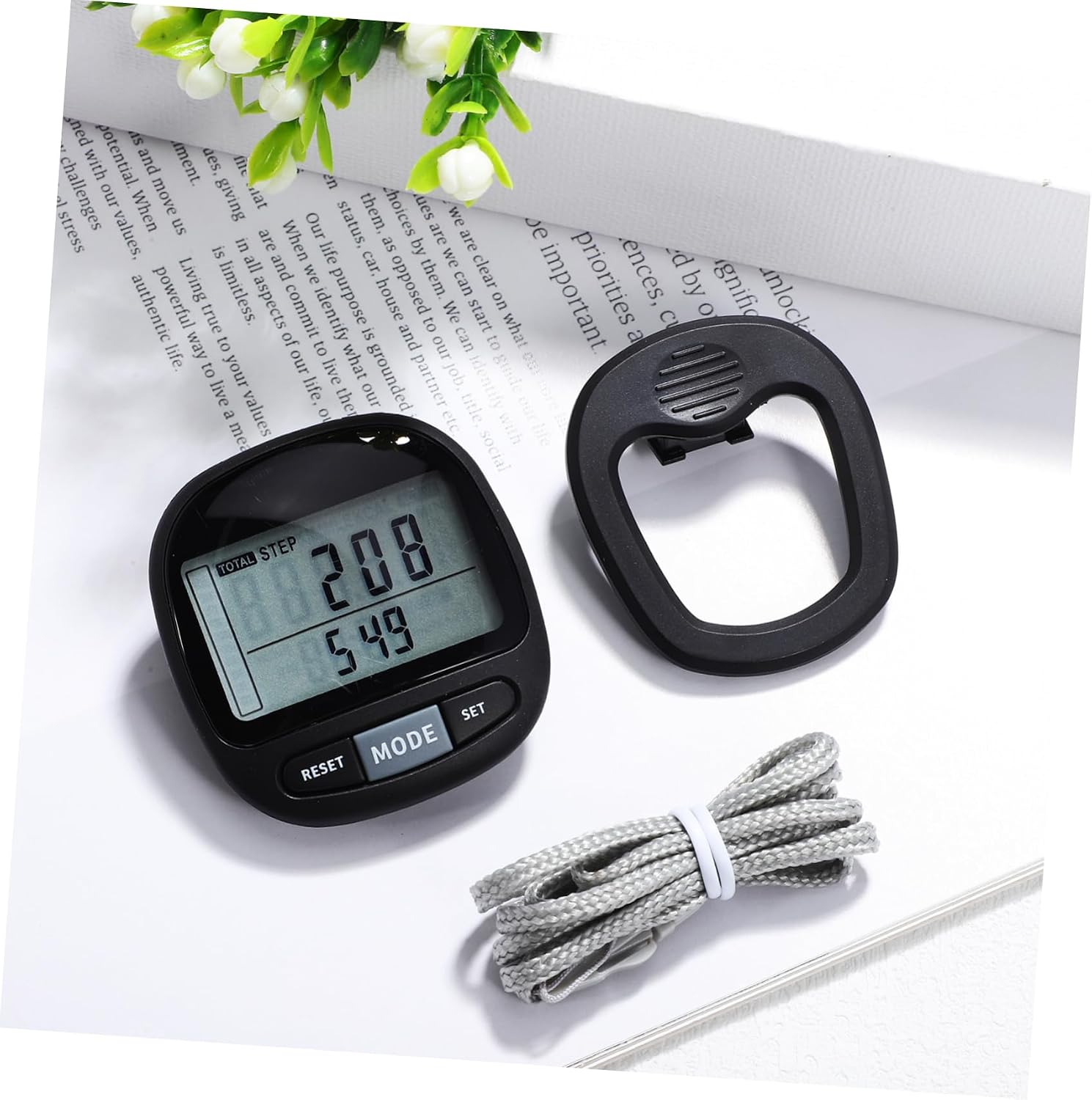 Mikinona Accurate Sensor Step Counter Pedometer Clip Portable Lightweight Outdoor Walking Tracker for Men Women Seniors with Easy Operation Durable Impact Resistant Design