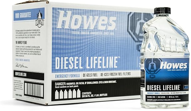 Howes Diesel Lifeline 64-ounce Emergency Formula, De-Gels Fuel, and De-Ices Frozen Fuel Filters Casepack Six 64-Ounce Bottles