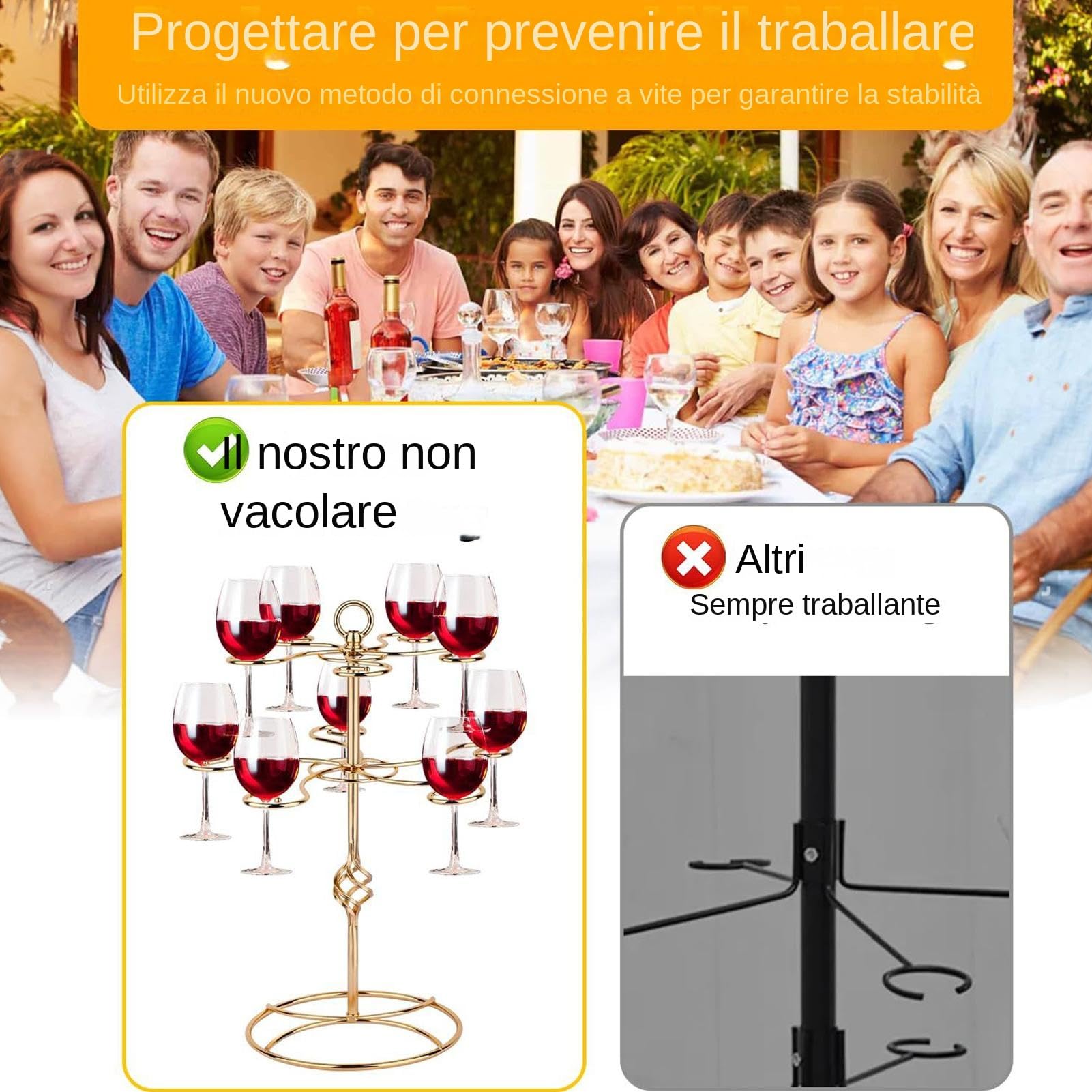 Albero da Cocktail Display per Bevande A Due Livelli con Dieci