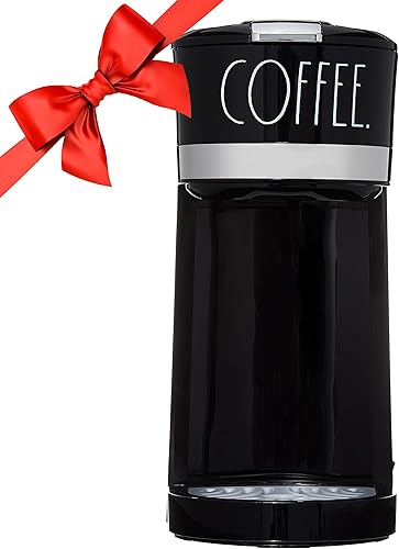 Miniatura 8 de Rae Dunn Cafetera de una sola porción 2 en 1  700 vatios, posos de café, depósito de agua de 30 onzas, operación con un solo clic, 12 onzas cada