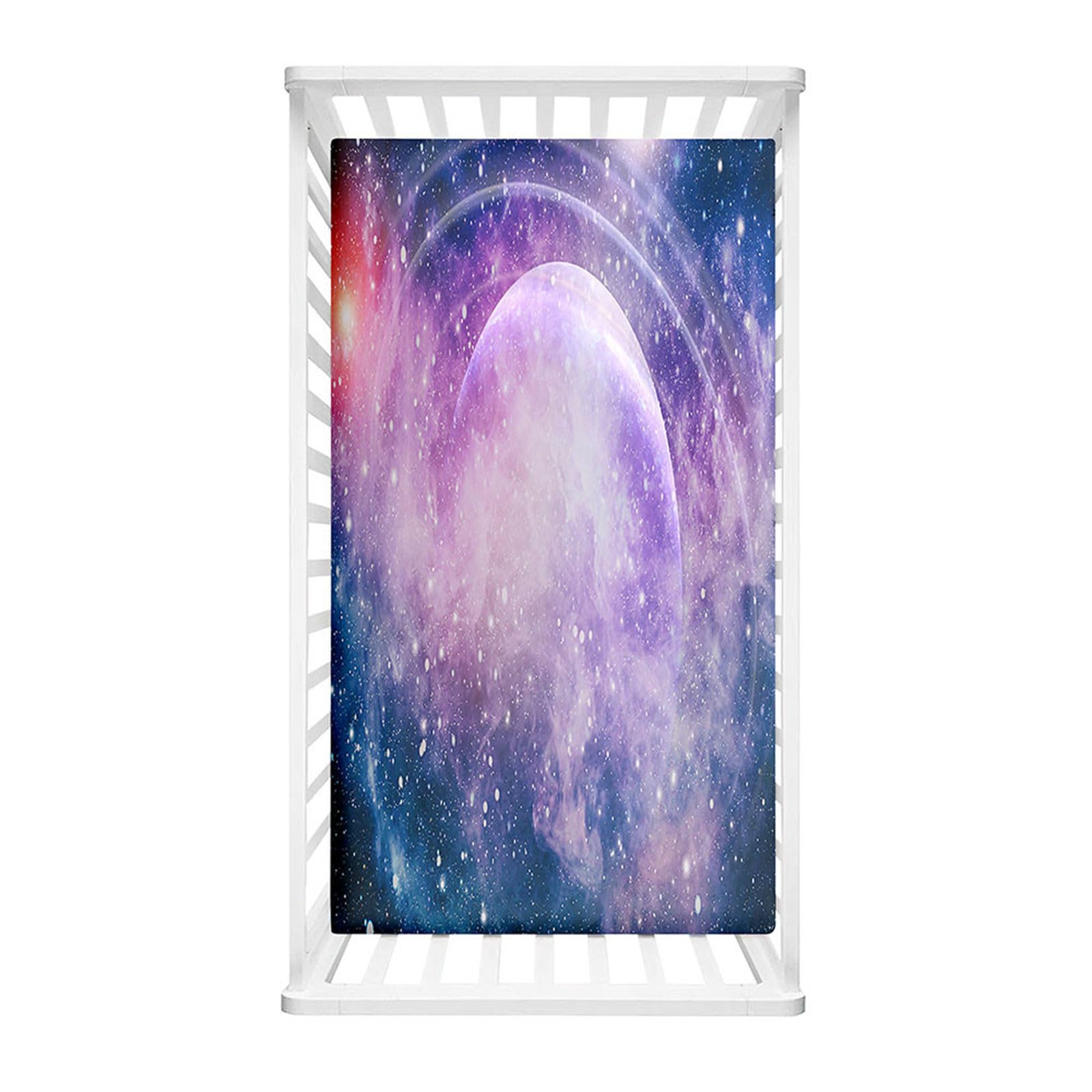 Odot Cot Bed Fitted Sheets, Starry Sky Pattern Cot Bed Sheet Fitted Sheets for Cribs Baby Bed Sheets Soft Bassinet Sheets Cot Bed Mattress Protector for Boy Girl (Planet,70x140cm)