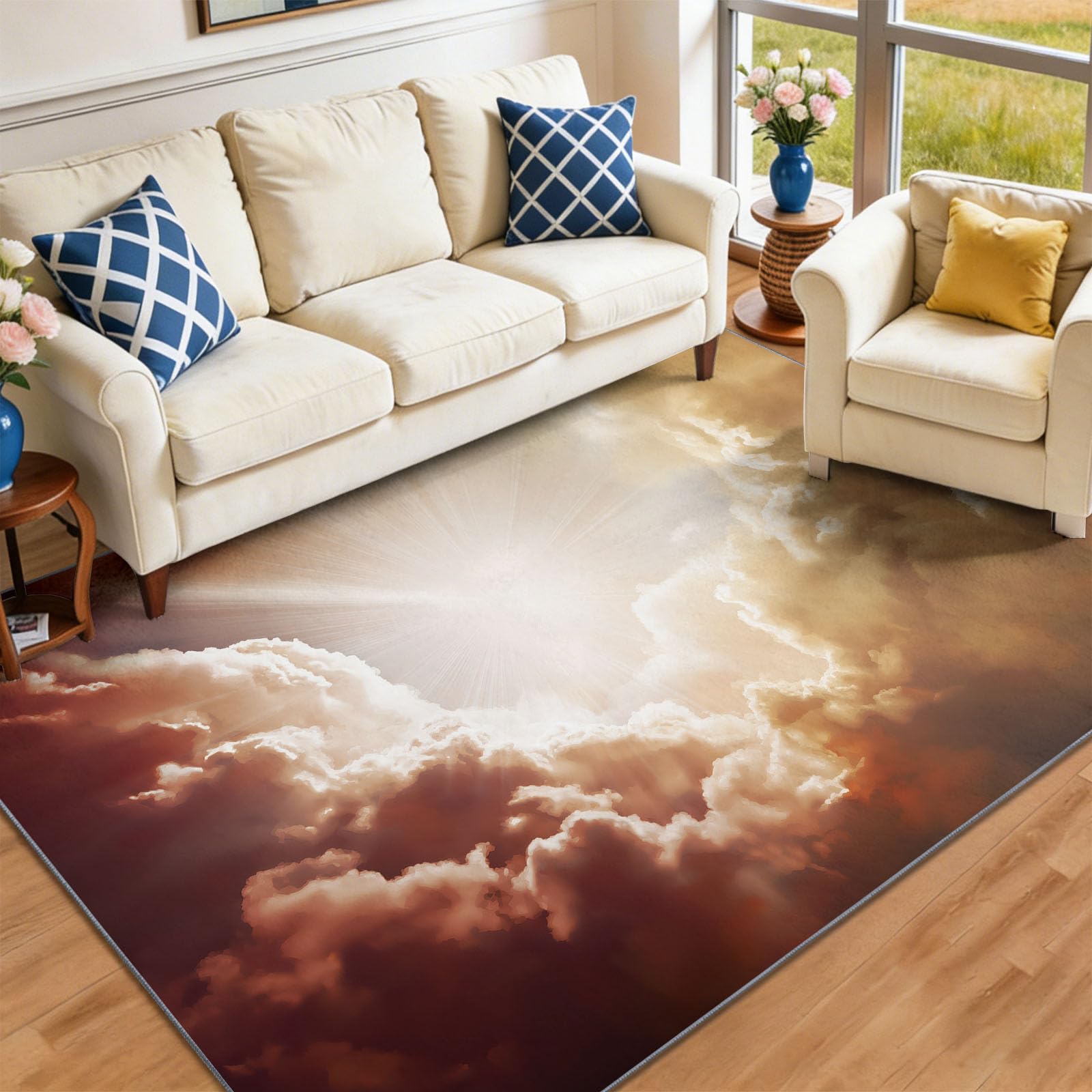 Abstrakter Luxus Polyester Wohnzimmer Teppich 120 x 180 cm