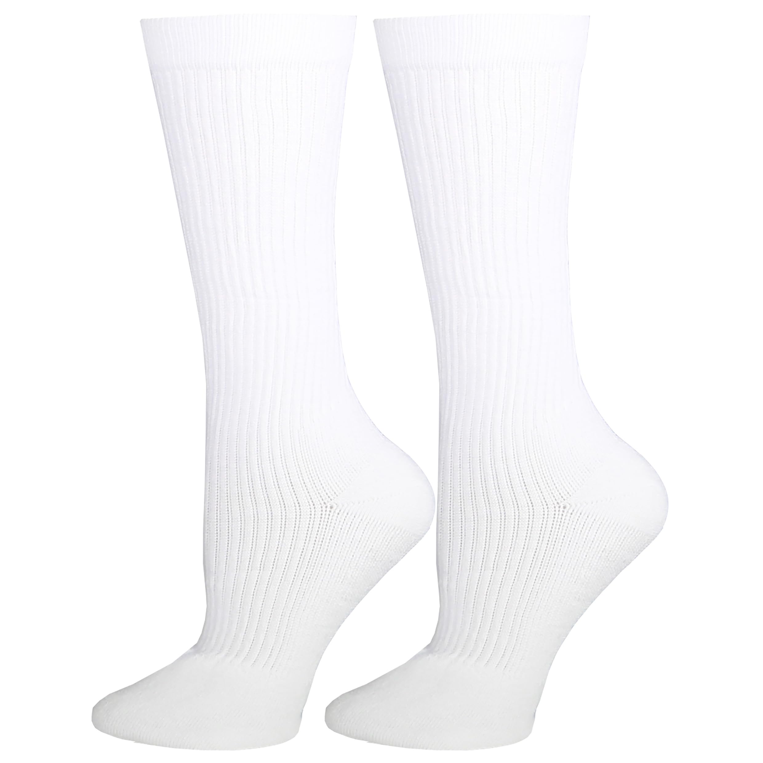 Champion Calcetines de compresión para hombre, 15-20 mmHg, ajuste atlético, longitud media pantorrilla, calcetines deportivos, color blanco, XL