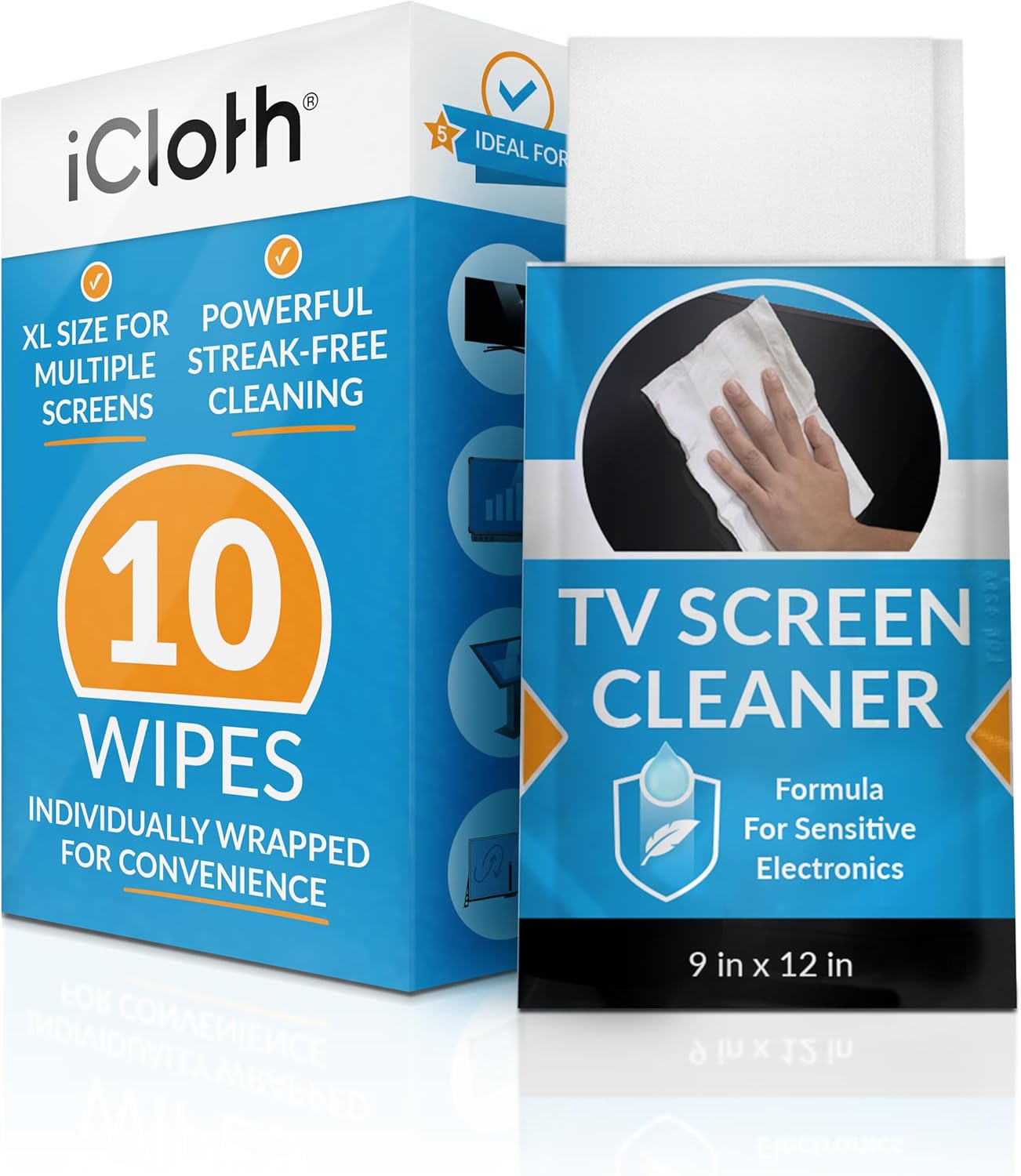 Monitor Cleaner, TV Screen Cleaner Wipes Convenient for Car Use, No Spray, No