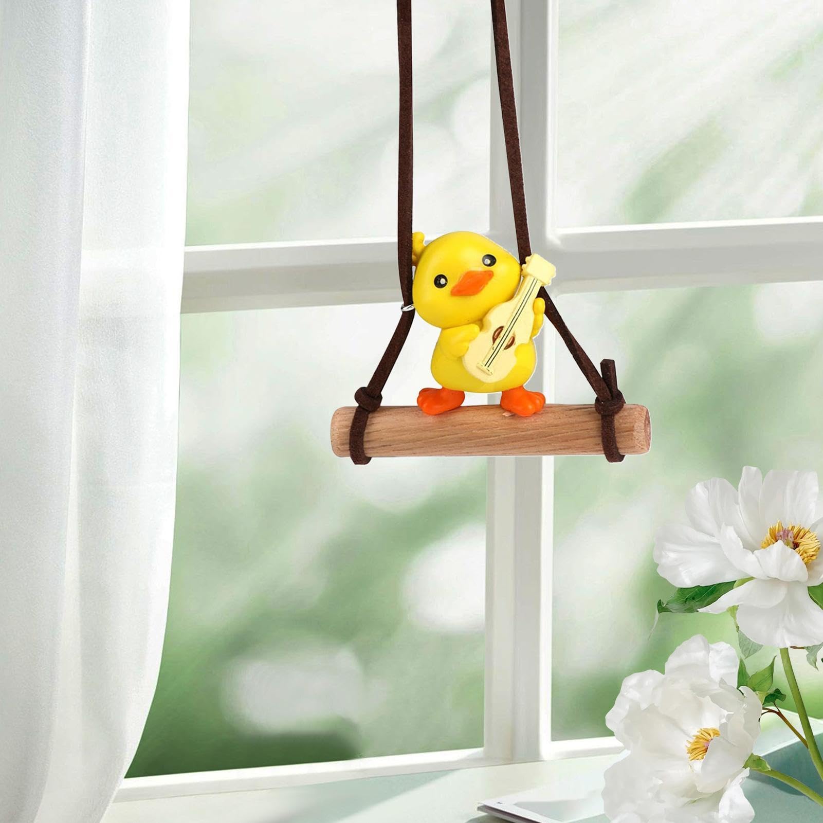 Canard Balançoire à Suspendre Pour Voiture - Accessoire Mignon Voiture Femme, Décoration Intérieure Auto, Cadeau Fantaisie