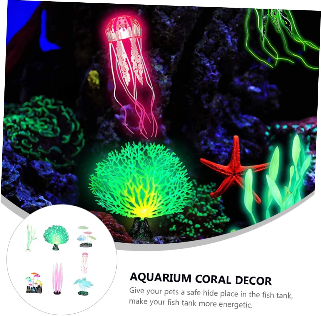 2sets Fish Tank Light Decoration Pump Turtle Goldfish Multiple Heater Tanks for Aquarium Floating Sea Artificial Canister Automatic Stand Cute Fish Tank Glowin