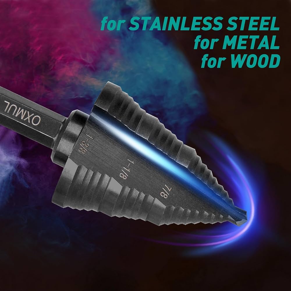 Amazon.co.jp: OXMUL ステップドリルビット 金属用 7/8インチ~1