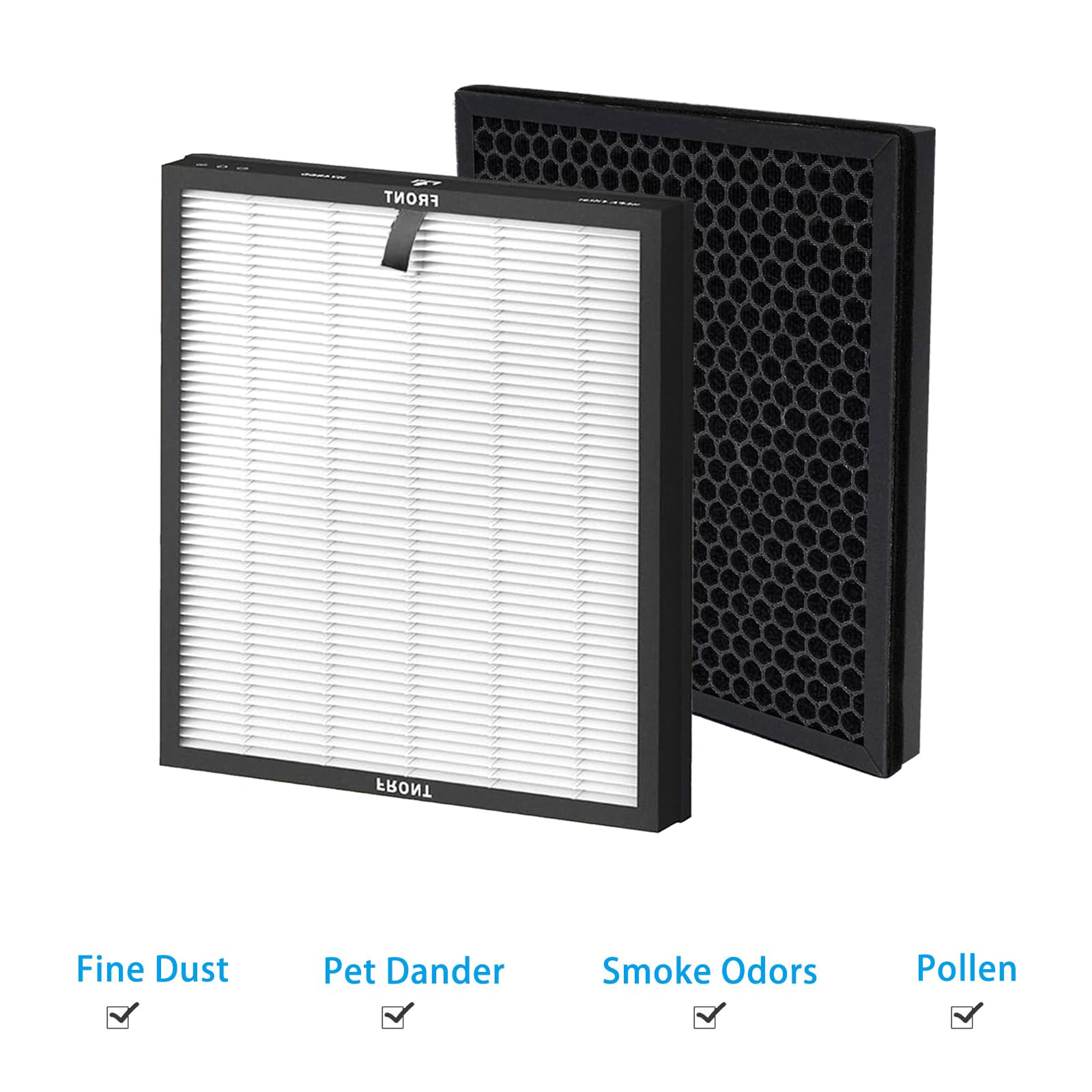 HY4866 - Set di filtri di ricambio compatibili con purificatore d'aria MORENTO HY4866 3 in 1 H13, filtro HEPA ai carboni attivi e prefiltro (2 pezzi)