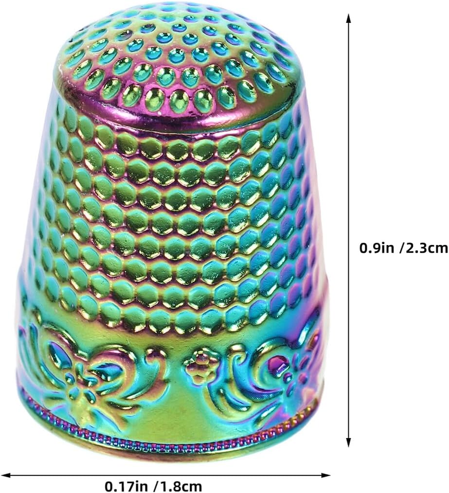 KALLORY 8pcs Metal Sewing Thimbles for Quilting and Hand Sewing Finger Protectors Caps for Needlework and DIY Craft Projects