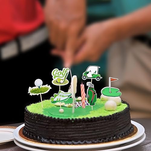 Miniatura 5 de Gyufise 36 piezas de trofeos para cupcakes de golf, bolsa de zapatos de golf, carritos de bola, púas de magdalenas para golf, deportes, jugador