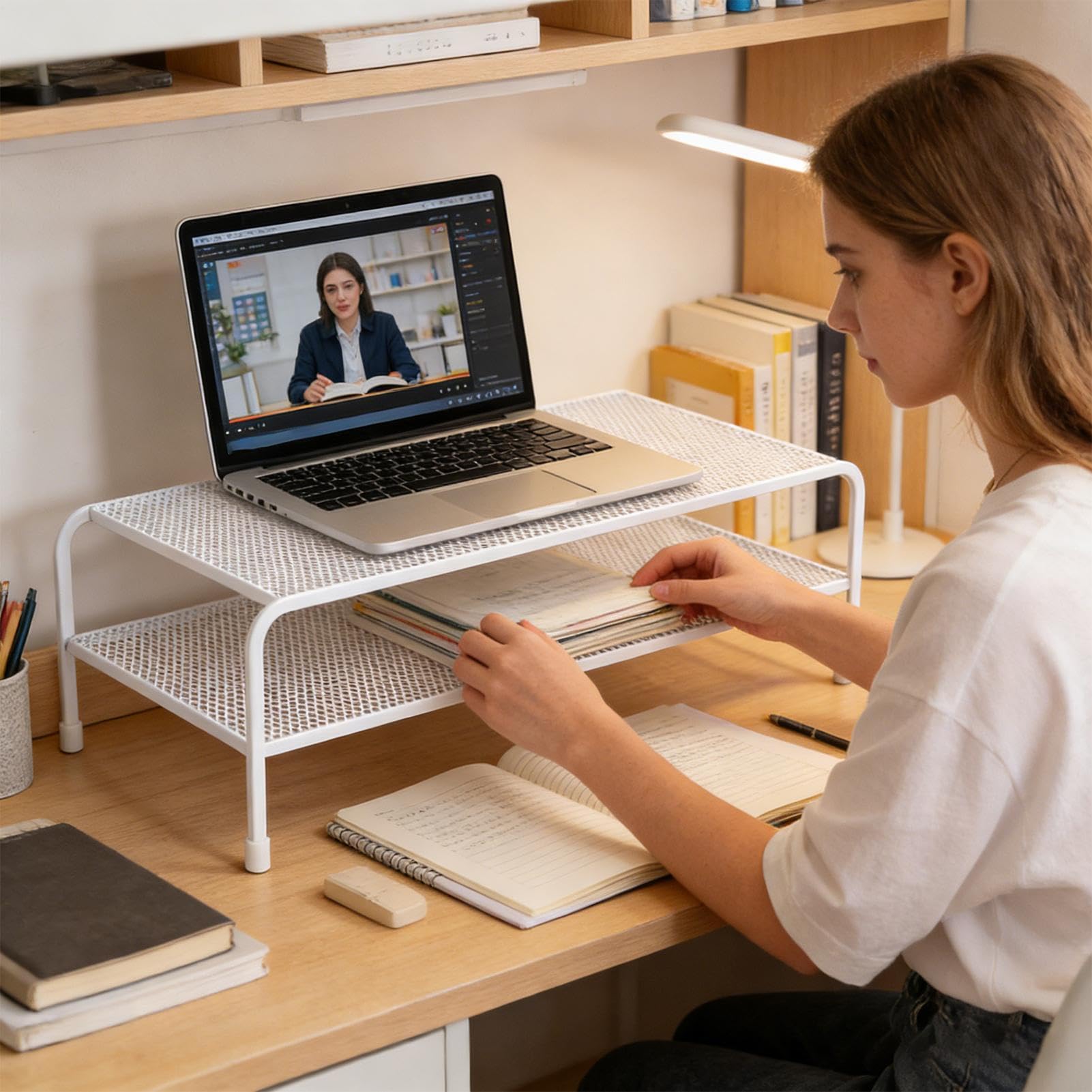 Podstawka pod laptopa na biurko Ergonomiczny żelazny oszczędzający miejsce