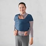 Ergobaby Sustainable Knit Aura Baby Carrier Wrap for Newborn to Toddler (3-11 kg), Twilight Navy