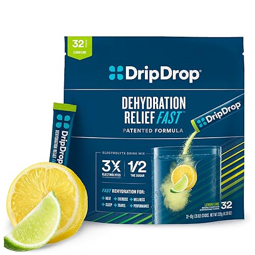 DripDrop Hidratación - Paquetes de polvo de electrolitos - Lima limón - 32 unidades