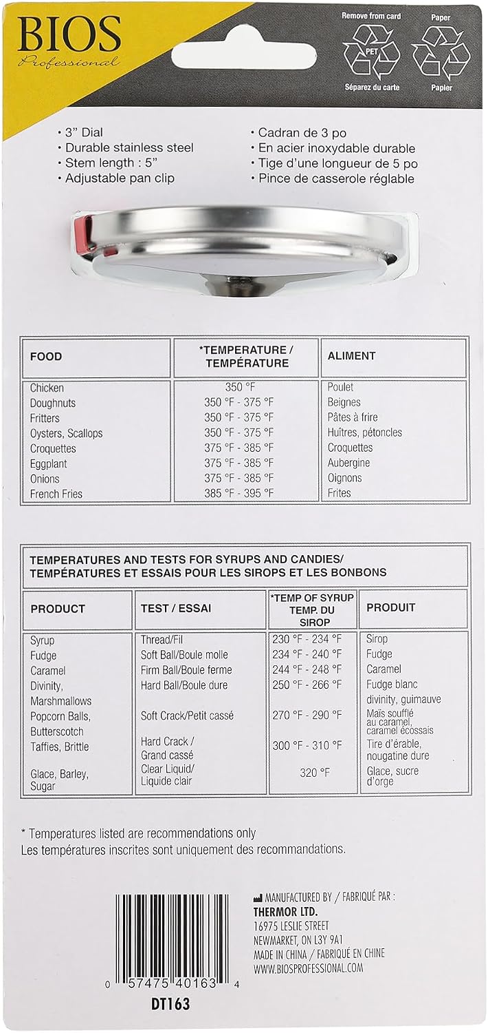 BIOS Professional Candy Thermometer, Gray