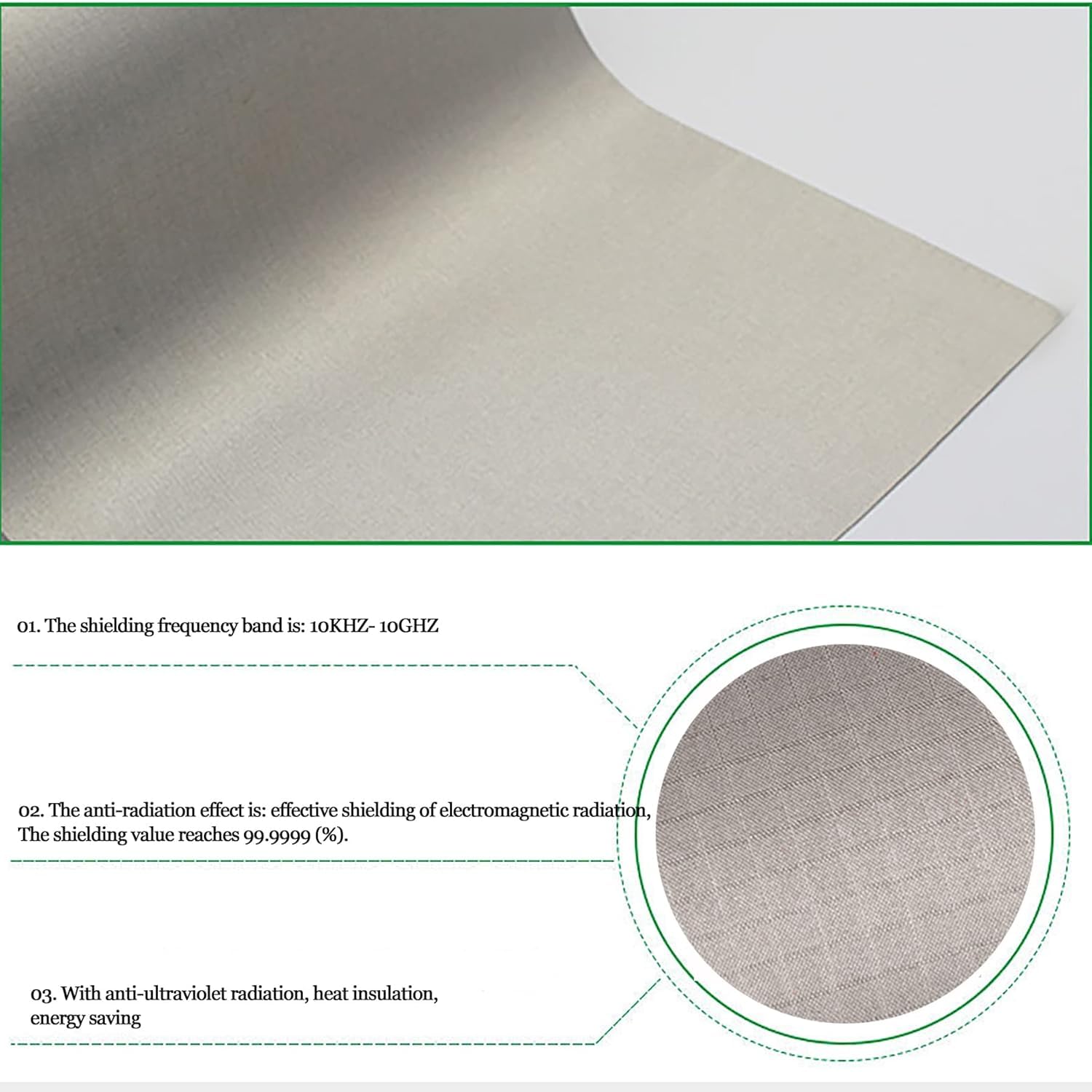 Faraday Fabrics Fibre Cloth, Faraday Fabrics EMF RF RFID Soft Grounding for Clothes, Curtains, Bed Sheets, Pillows