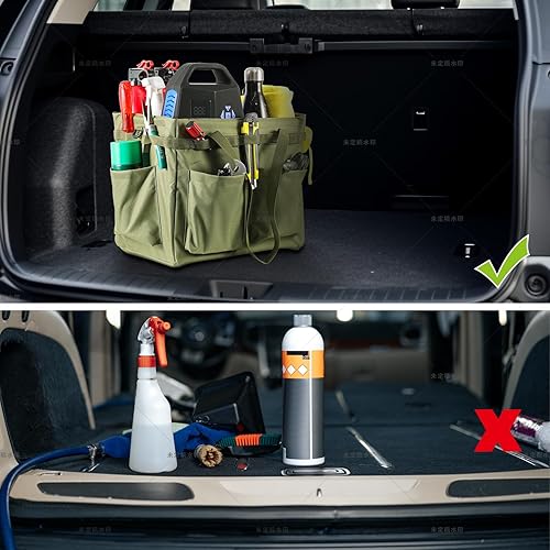 Miniatura 4 de Organizador de maletero de automóvil, caja de herramientas de almacenamiento multifuncional, plancha de transporte, utensilios de parrilla grande,