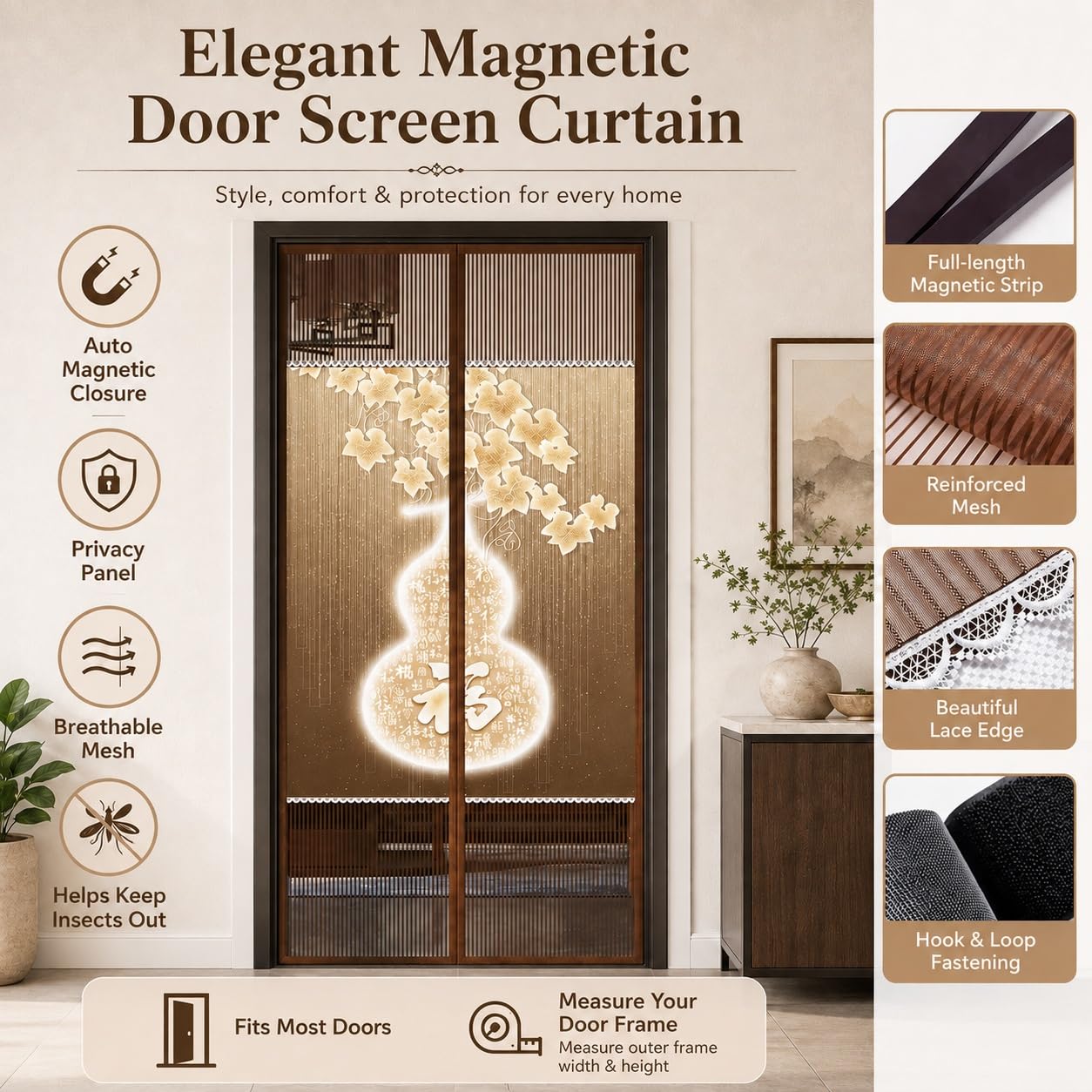 Mateju Fliegengitter Tür Magnet (Tulpen 6,100×210cm)
