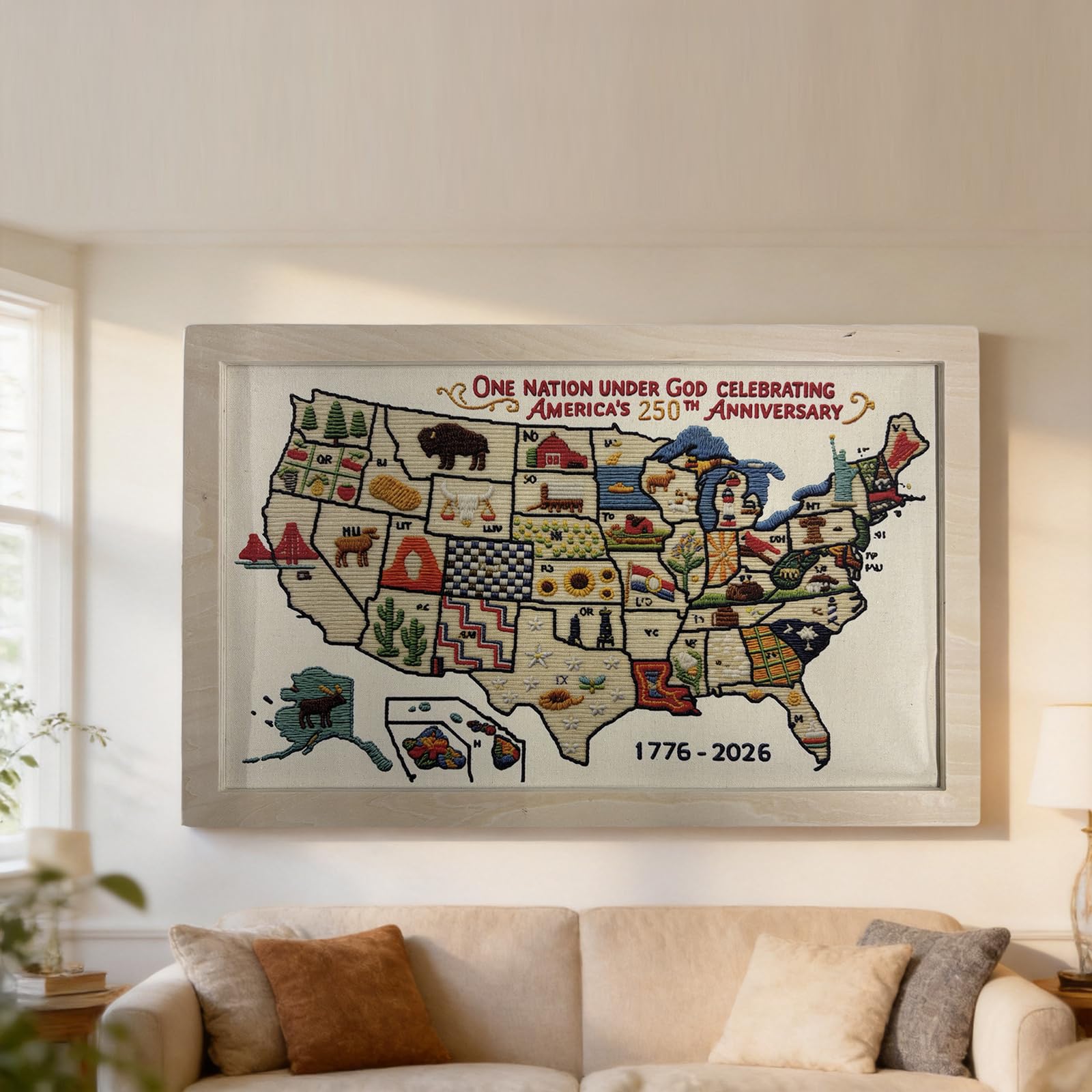 Mapa USA Zestaw do haftowania według numerów dla początkujących Patriota Zestaw do haftu krzyżykowego Pamiątkowy prezent dla rzemieślników
