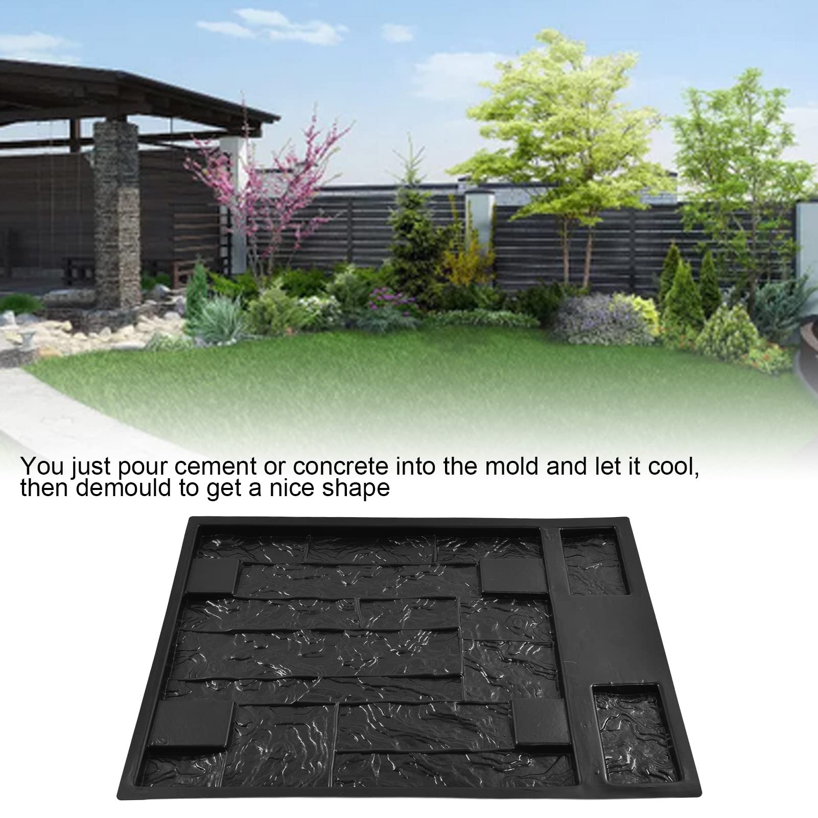 Wandformform, DIY, recycelbar, verschleißfest, Individualität, ABS-Betonformen für Garten, Heimdekoration, Schwarz