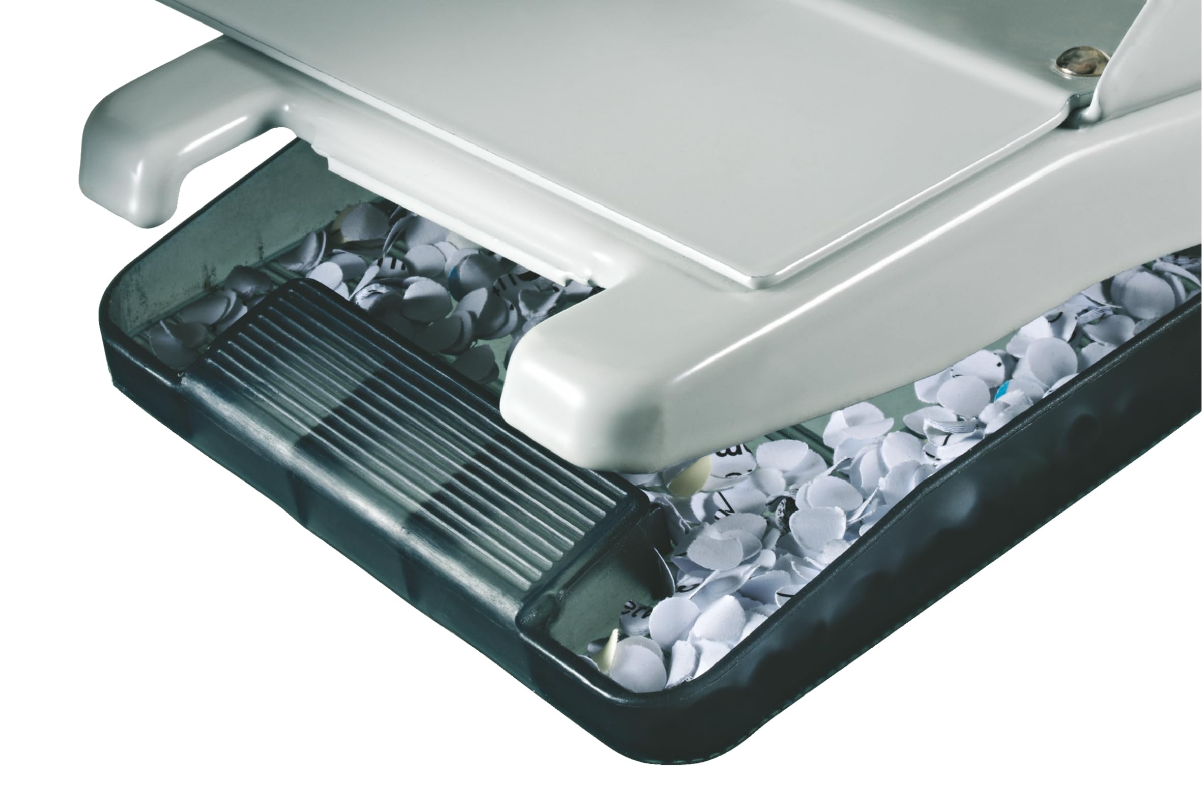 Leitz Perforatrice da Ufficio a 4 Fori, Capacità fino a 40 fogli, Grigio Chiaro, Metallo, Guida di Arresto con Barra di Selezione del Formato, 51320085