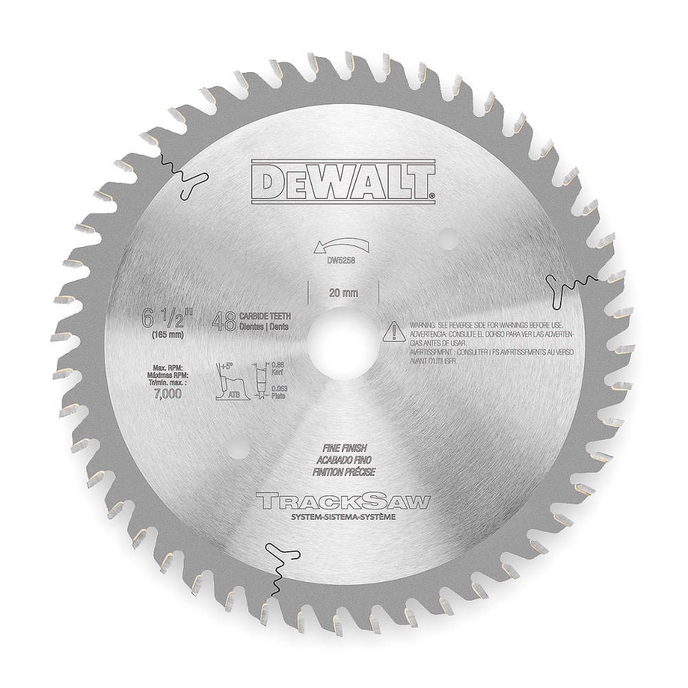 Tracksaw Blade, Ultra Fine Finishing, 48-Tooth, 6-1/2-Inch (DW5258)