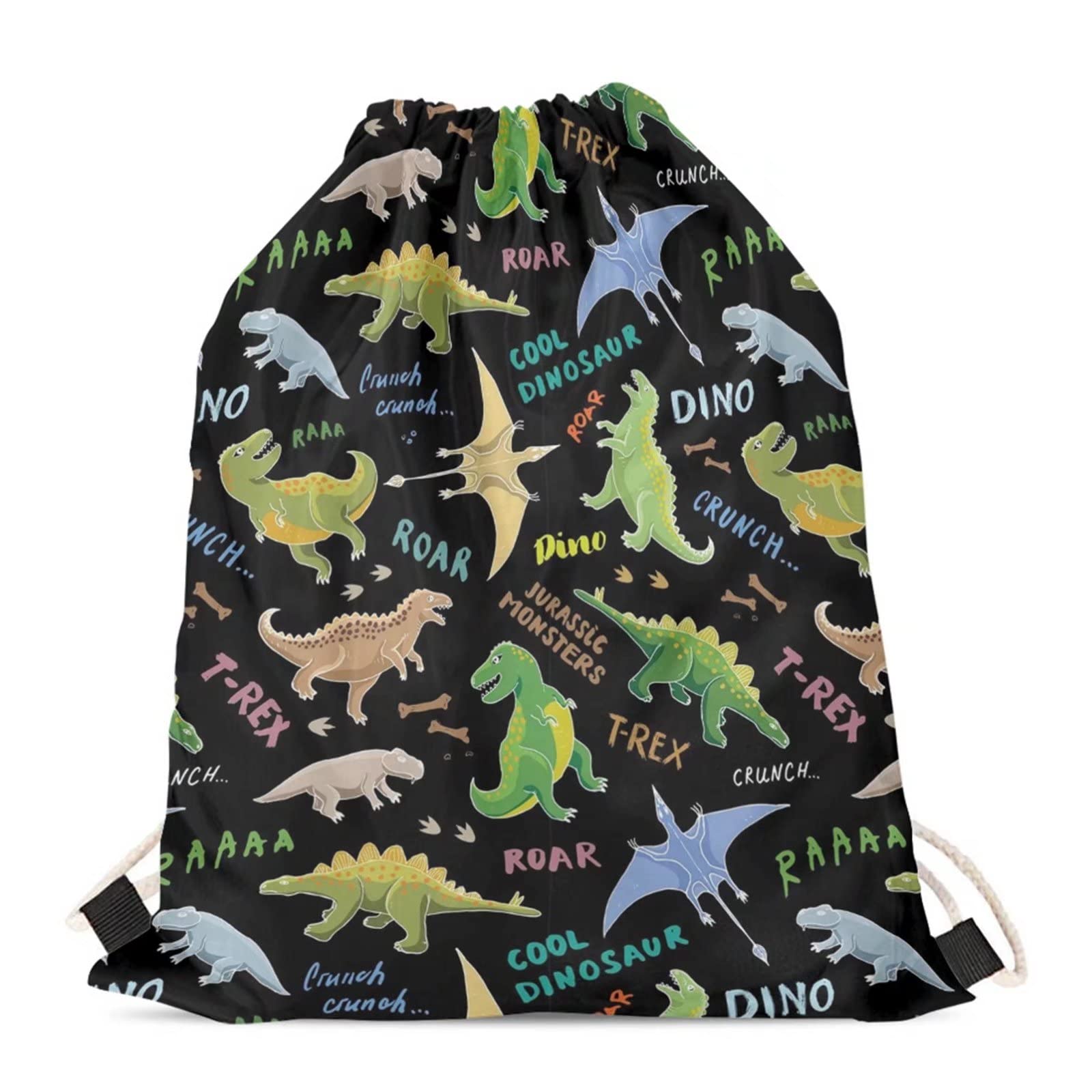 BYCHECAR Dinosaur Drawstring Gym Bags for Boys Swimming Bags Kids PE Bags School Backpack Children Draw String Back Pack โ image 1