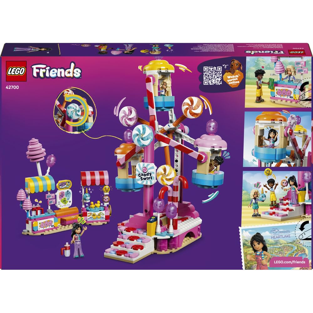LEGO Friends Cukierkowo-babeczkowy diabelski młyn 42700 | Diabelski młyn, zestaw z parkiem rozrywki, prezent dla dziewczynki i chłopca 7+, 602 elementy