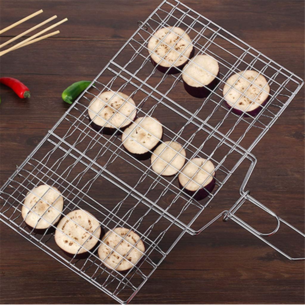 Goldbaking Cestello per Barbecue Portatile Griglia per Barbecue Antiaderente in Acciaio Inossidabile Cestello per Barbecue Strumenti Griglia per Hamburger di Pesce (Size : 23cm)