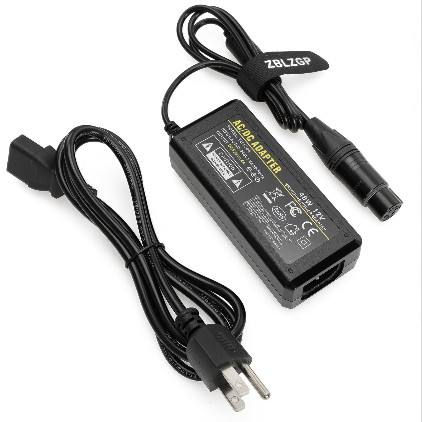 Amazon.com : ZBLZGP AC DC XLR 4 Pin Power Supply Adapter 12V 4A