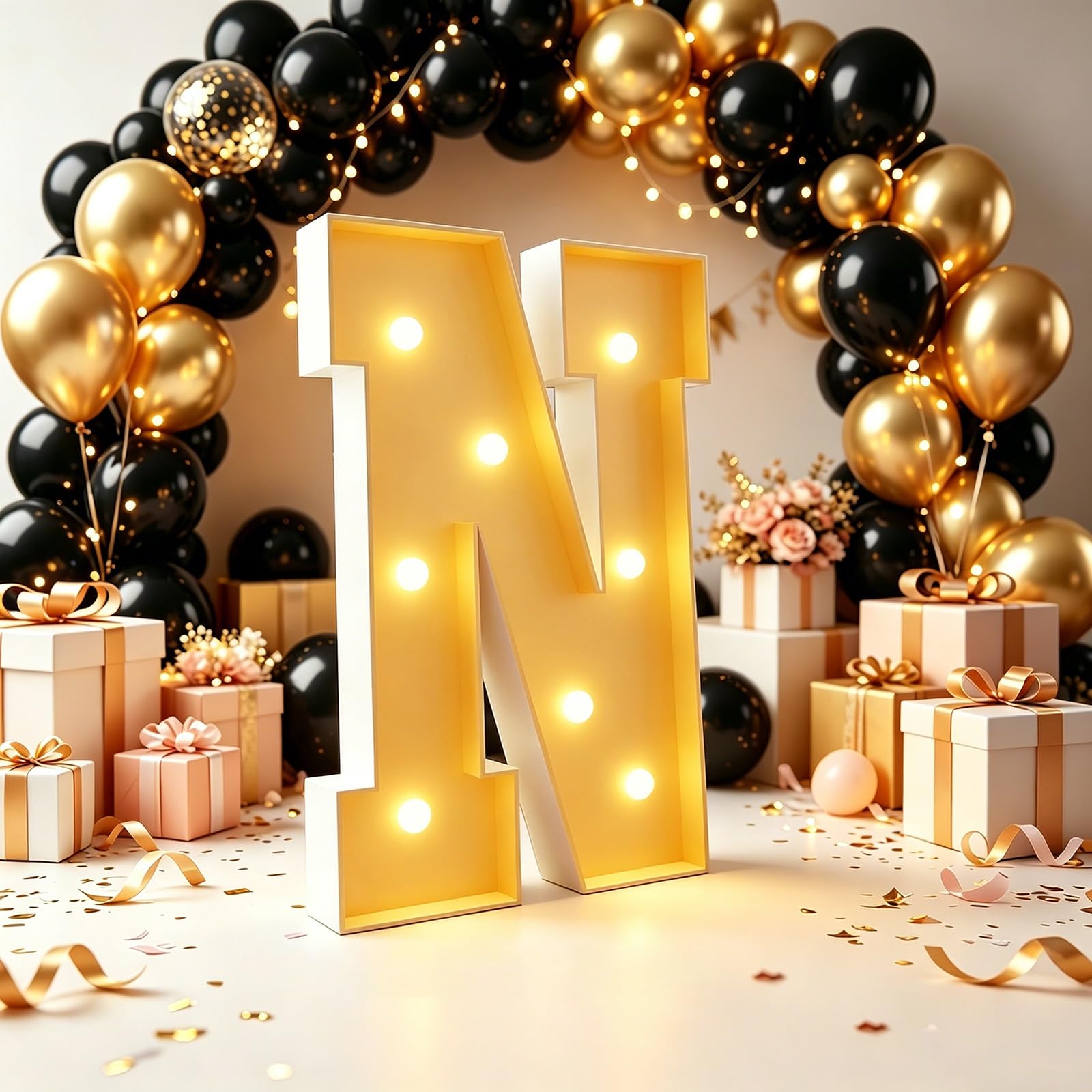 70cm/100cm/120cm Marquee Letters LED Light Up Letter(Letter N,70cm(2.3FT))