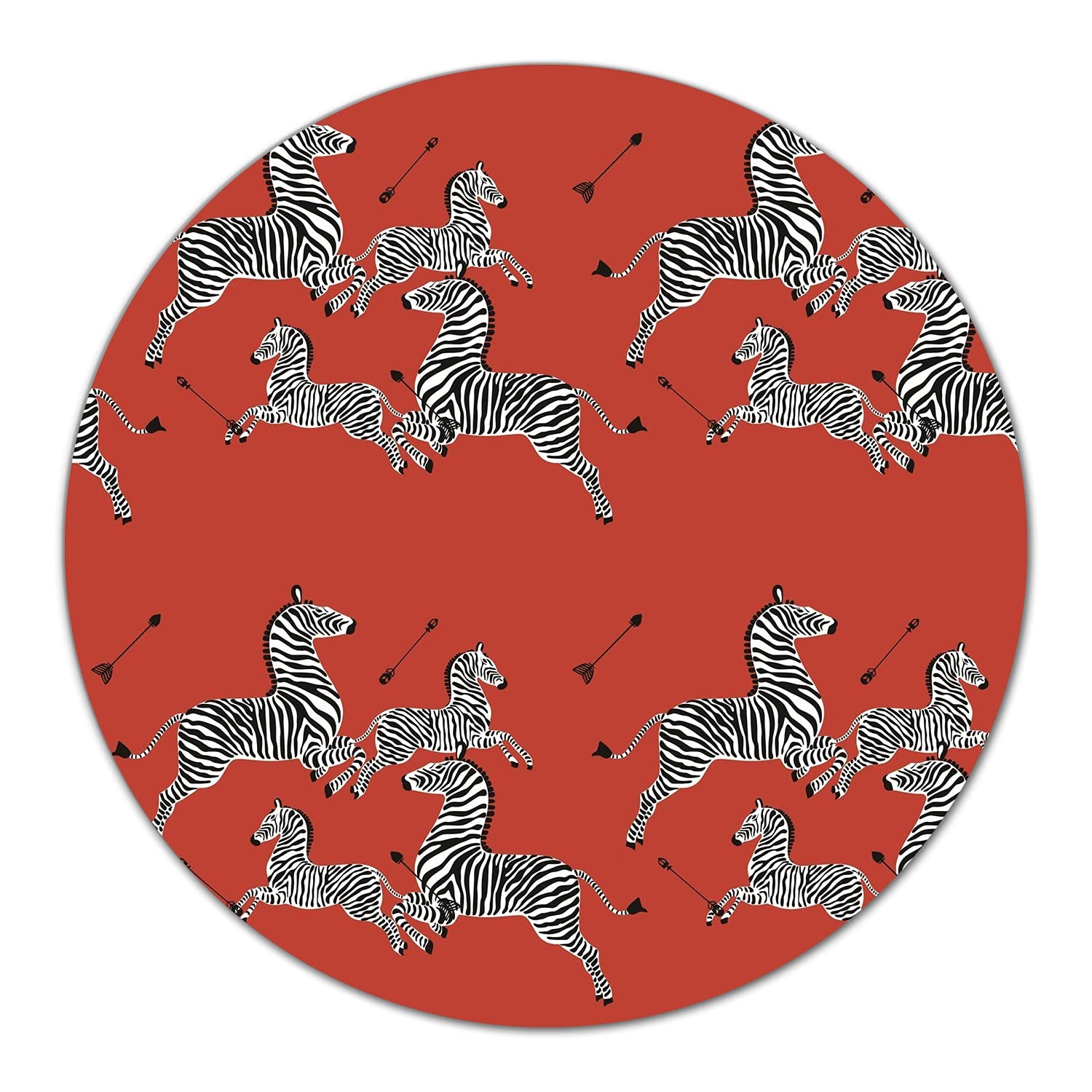 Planche à découper en verre trempé 40 cm Coloray tapis de cuisson rond induction motif zèbres