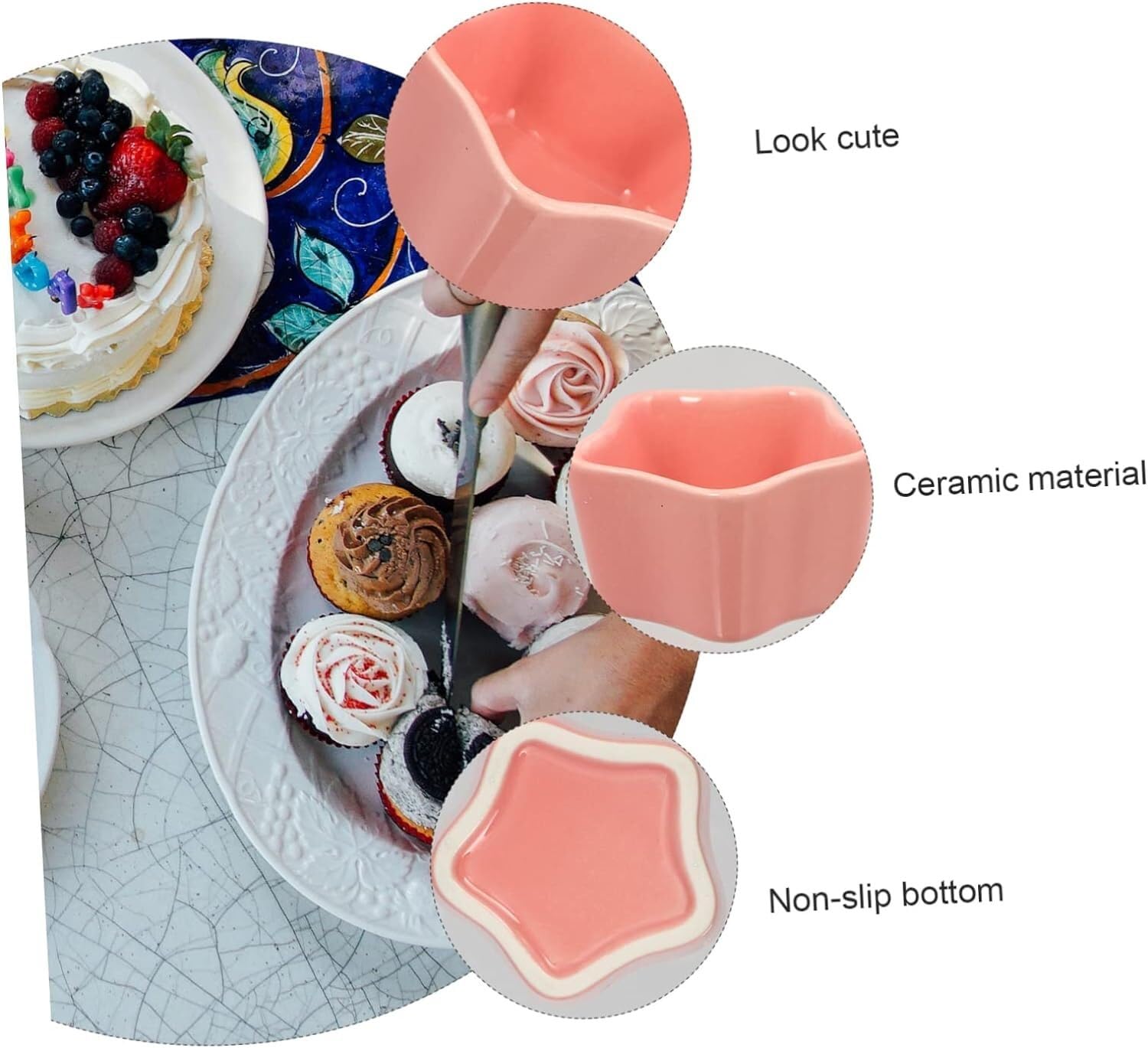 Lot de 5 Mini-moules à pâtisserie en Porcelaine, ramequins en Porcelaine, moules à pâtisserie