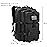 Hannibal Tactical MOLLE Assault Backpack, Tactical Backpack Military Army Camping Rucksack, 3-Day Pack, D-Rings, Black with Gray Patch
