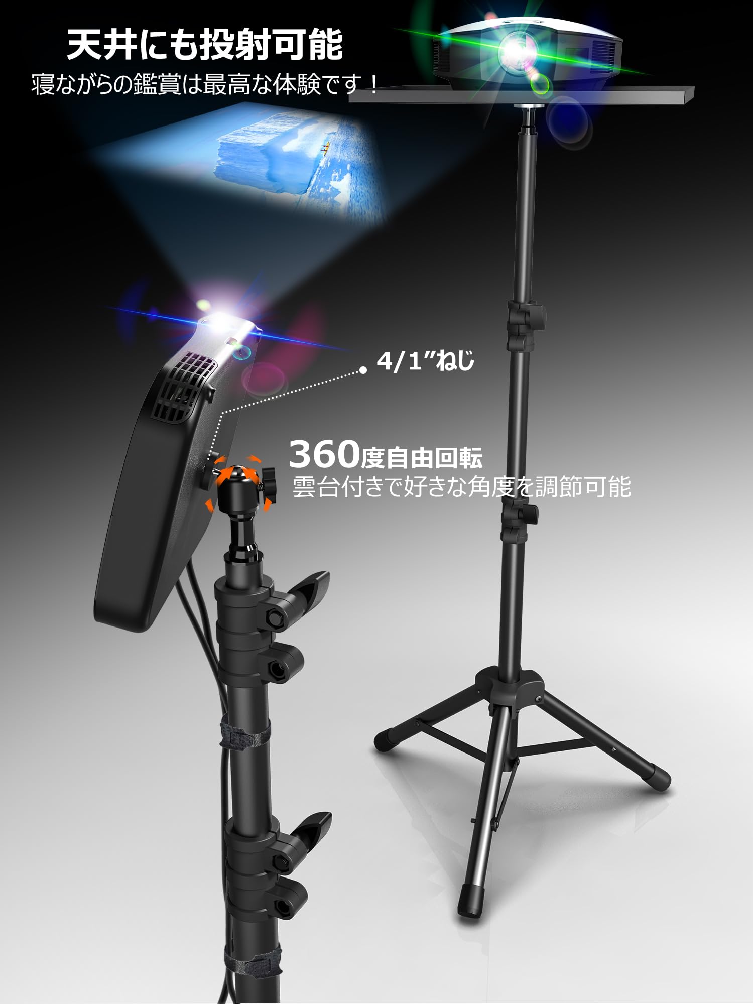 Amazon.co.jp: NODOCA プロジェクター台 プロジェクタースタンド 三脚