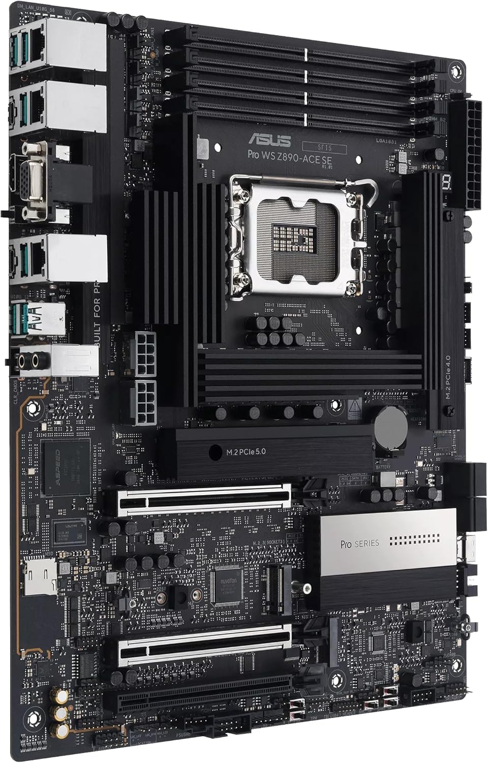 ASUS Pro WS Z890-ACE SE płyta główna Intel ATX, 16+2+1+2 fazy zasilania, gniazdo DDR5, PCIe 5.0 na karty graficzne nowej generacji, 4 gniazda M.2, porty USB-C Thunderbolt, czarny