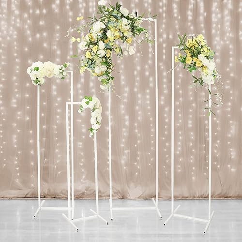Miniatura 9 de Jarrón de metal con columna, soporte geométrico para centros de mesa, soporte alto de flores doradas para decoración del hogar, fiesta, boda,