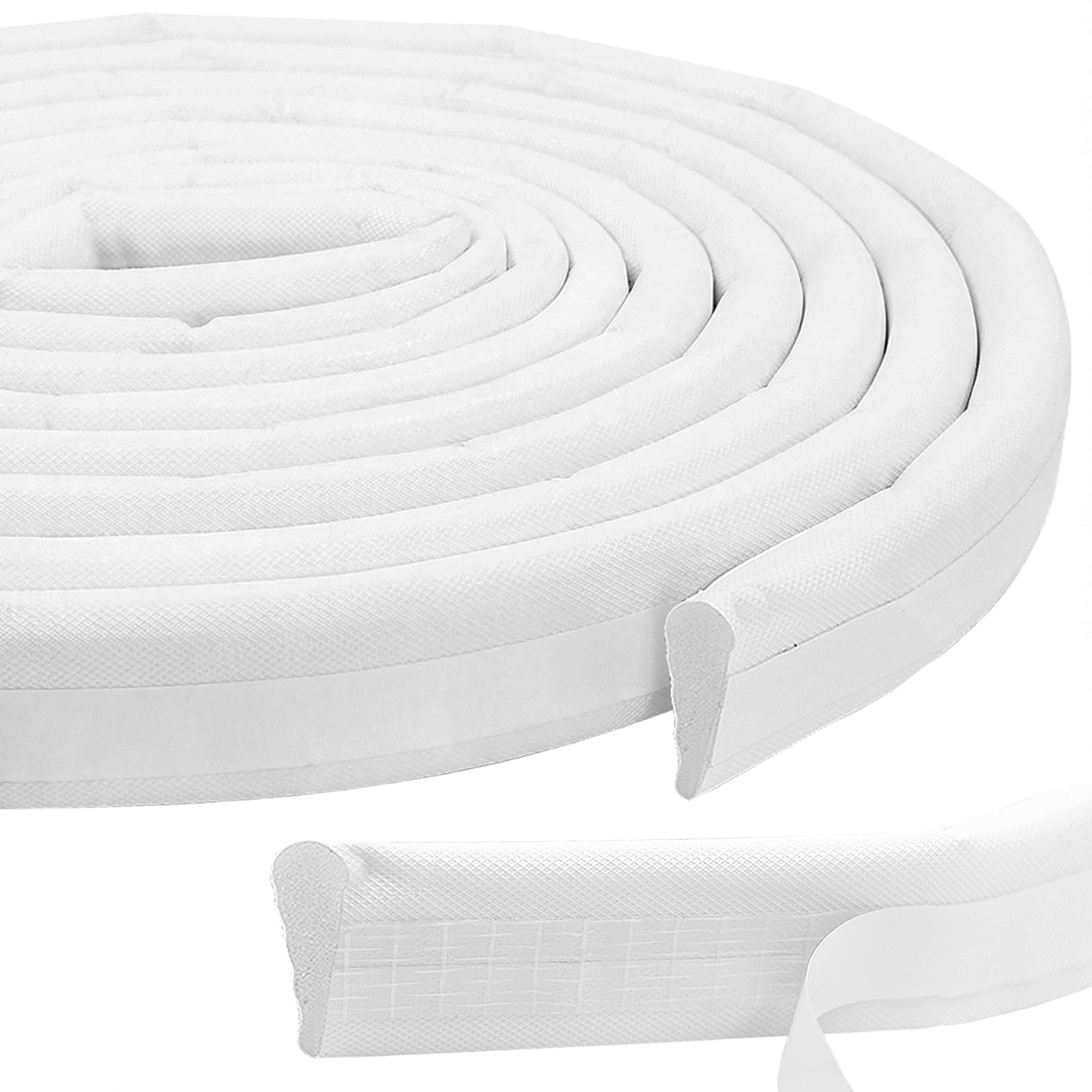 Ovbova White Draught Excluder Tape 5M, Draft Excluder For Doors, Door Draft Excluder Strip & Window Seal Strip, Self-Adhesive Weather Stripping Noise Reduction, 5M/196In