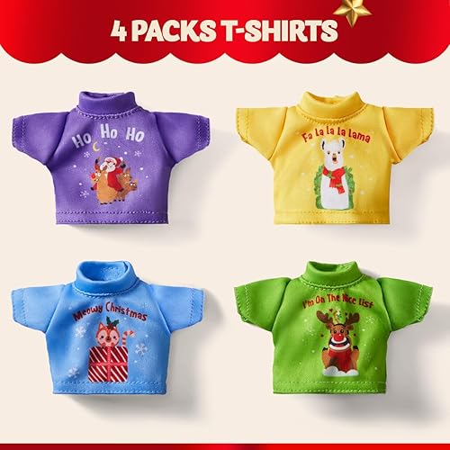 Miniatura 3 de JOYIN 4 paquetes de ropa de Navidad para muñeca, elegante conjunto de ropa de muñeca, decoraciones navideñas y especiales de vacaciones