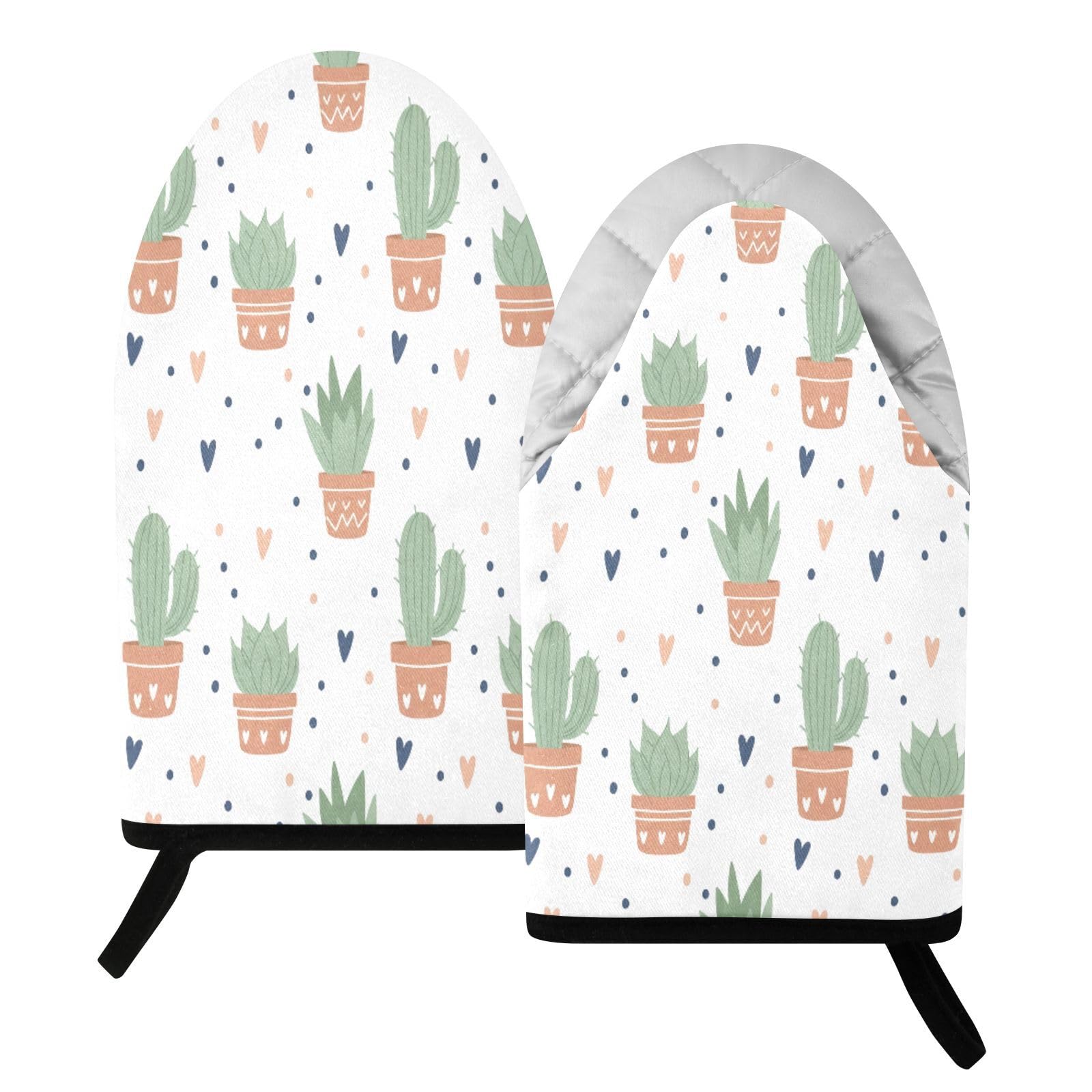 BURSTDDY Cactus Oven Mitt,Heat Resistant Kitchen Mitts for Cooking