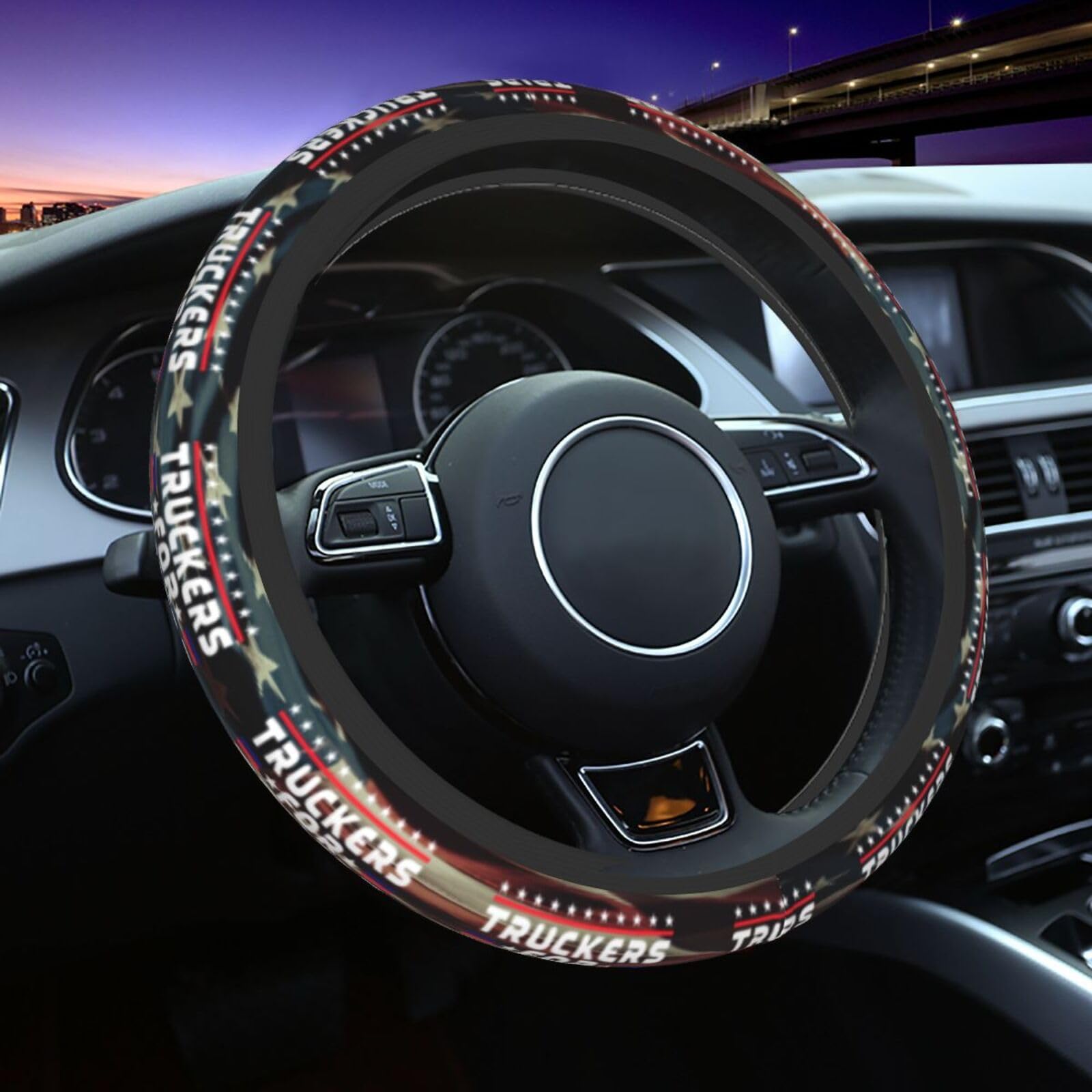 Truckers for Trump Car Steering Wheel Cover Anti-Slip Standard 15 Inch for Truck SUV Auto7