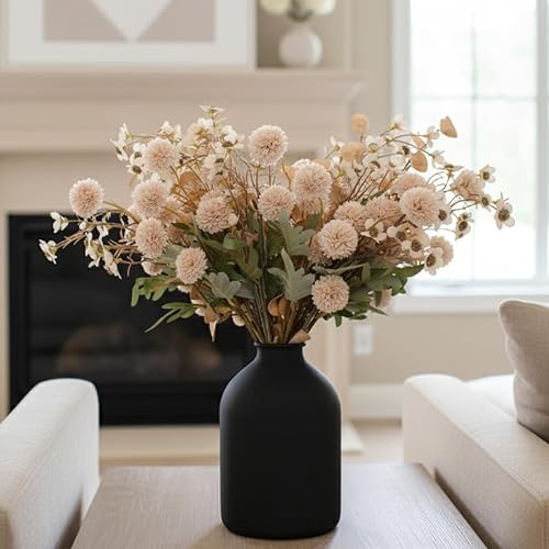 Miniatura 8 de Arreglos florales de seda beige para decoración del hogar, centros de mesa florales grandes para mesas, 22 tallos largos de madres falsas +