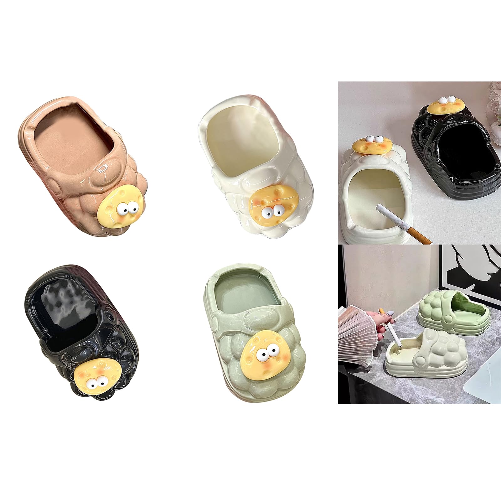 Posacenere in ceramica a forma scarpa Cestino da tavolo Portasigarette Scatola tendenza Casa per Boyfried Papà Regalo Posacenere a forma scarpa