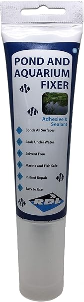 Image 2 x RDL Pond & Aquarium Fixer 80ml Tube Adhesive Sealant Glue Black Waterproof