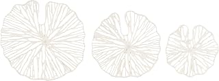 Creative Co-Op Handmade White Coral Wall Sculptures - Paper Pulp & Metal Set of 3 Sizes for Versatile Décor