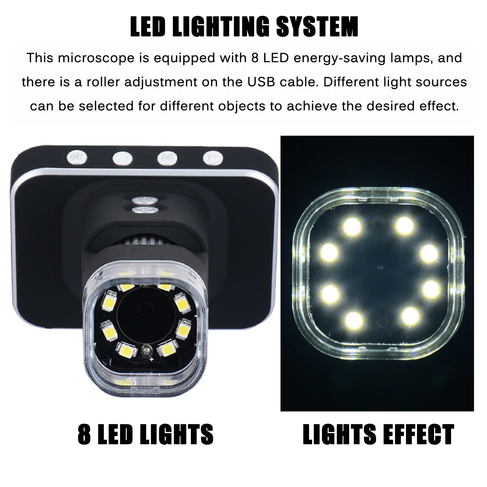 Ręczny mikroskop elektronowy HD ekran cyfrowy mikroskop z 50-krotnym powiększeniem do inspekcji przemysłowej - 8 regulowanych lamp LED monet lupa