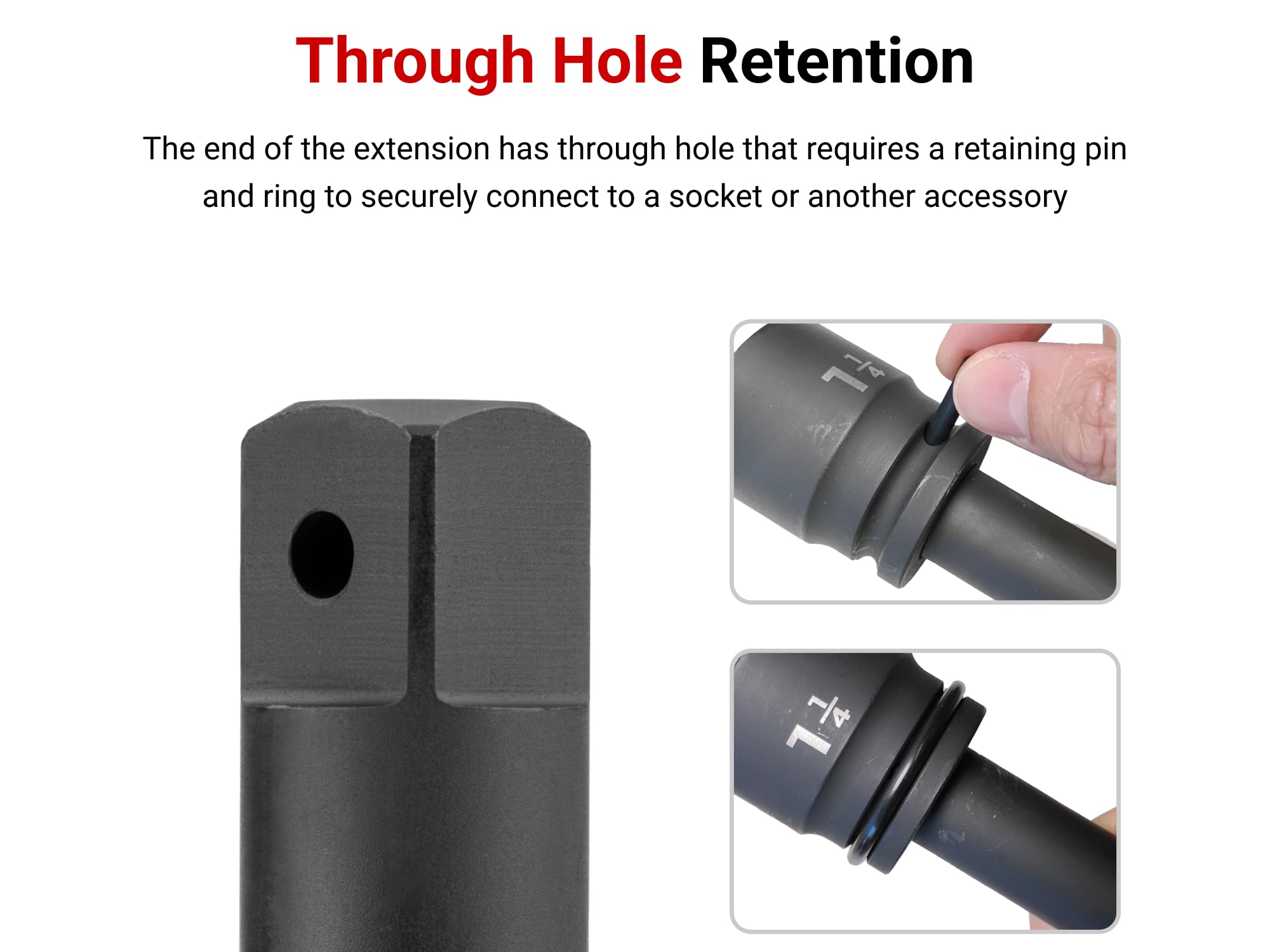 TEKTON SIA93005 - Juego de accesorios de accionamiento de 3/4 pulgadas, 5 piezas (orificio pasante, retención de bola)
