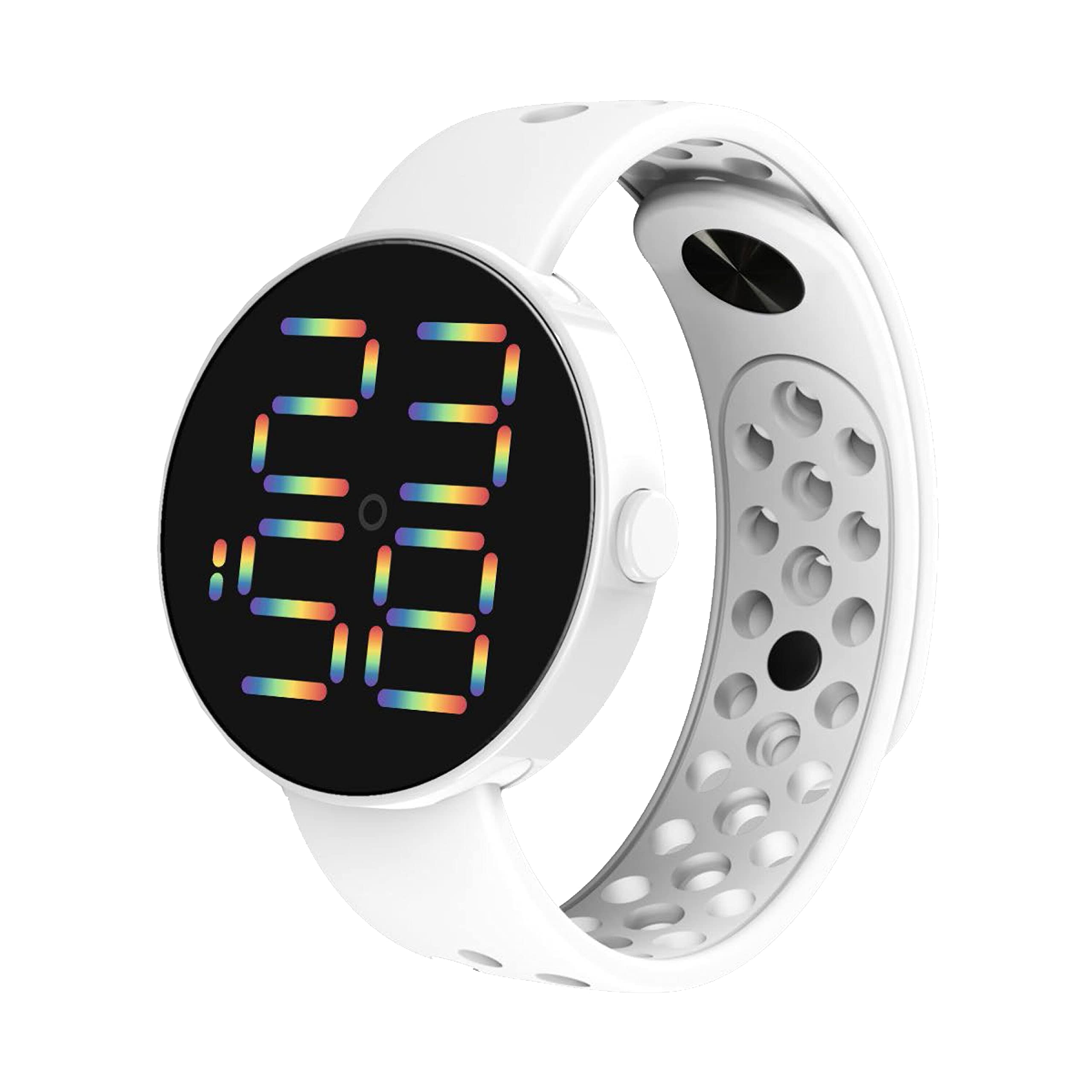 La Classe Watches Round Rainbow LED Lights Digital Unisex Watch for Boys and Girls (White) (B0BBN89VNJ) Amazon Price History, Amazon Price Tracker