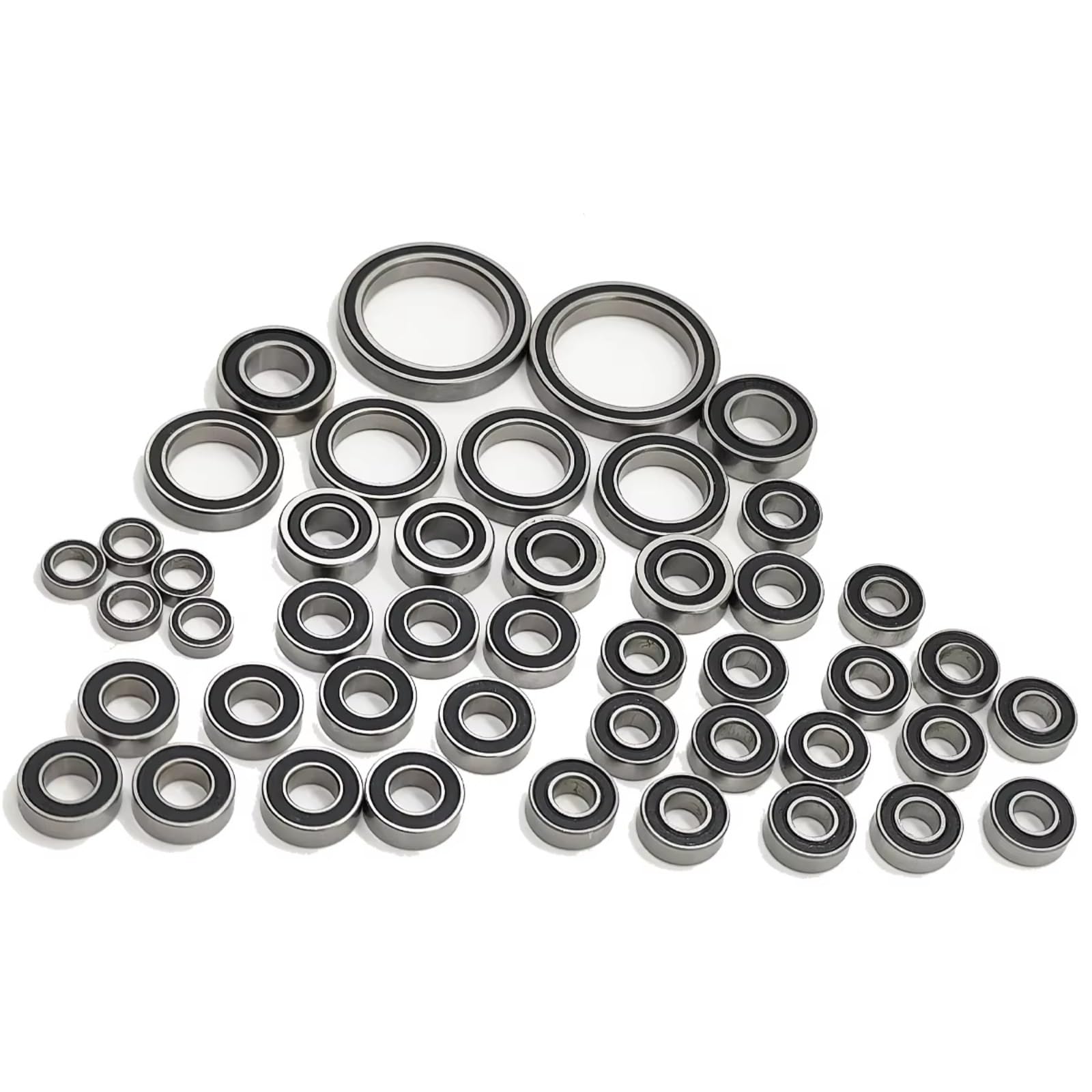 RC Lagerteile Für Traxxas Für Summit 1/10 45Pcs Chrom Stahl Komplette Kugellager Schwarz Gummi Versiegelt Kit Pre Gefettet